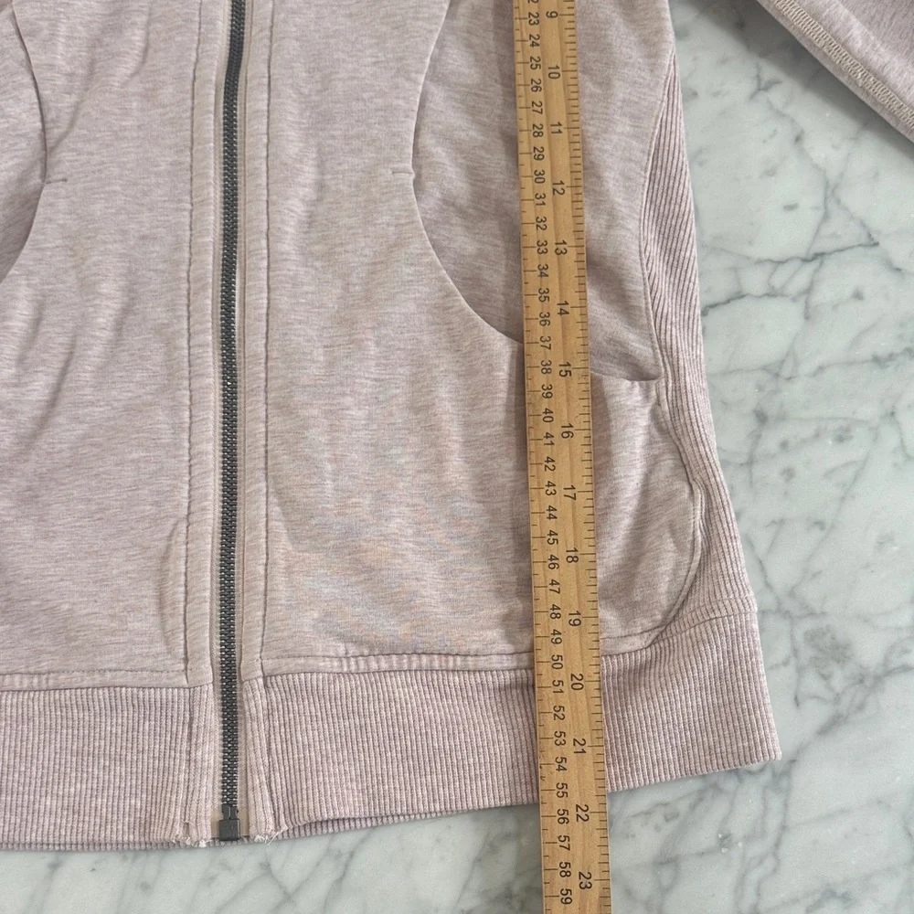 Lululemon Scuba Hoodie Full Zip Heathered Butter Pink Sz 4 - Picture 7 of 11